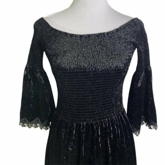 KOBI HALPERIN Dinella Velvet Off  Shoulder Dress - Picture 3 of 12